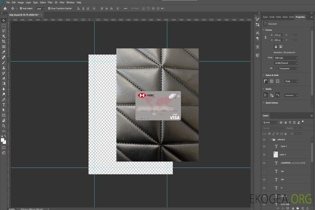 Photolook de la carte visa de la banque HSBC Australie , avant template